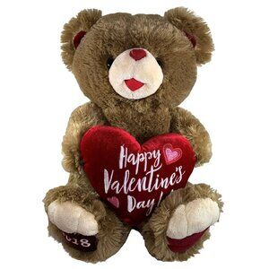 Dan Dee Sweetheart Teddy Bear 15" Brown Plush Red Heart Valentine Vintage 2018